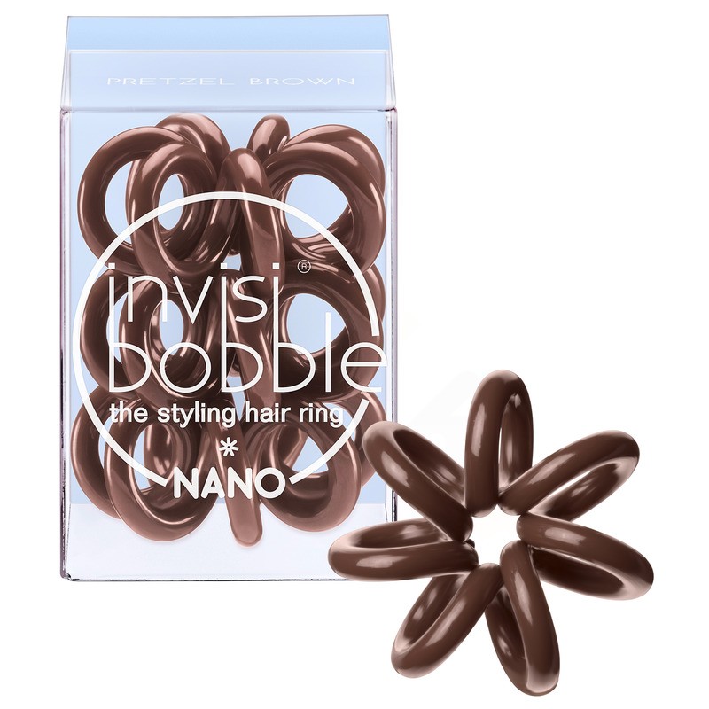 Invisibobble Pretzel Brown Nano - hnědé gumičky