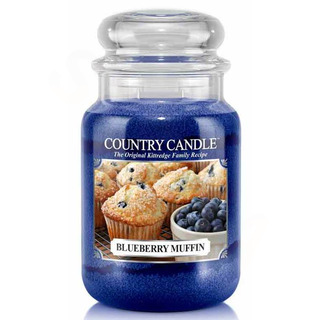 Country Candle Velká vonná svíčka ve skle Blueberry muffin 652g