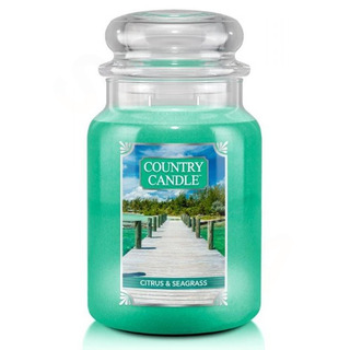 Country Candle Velká vonná svíčka ve skle Citrus and Seagrass 652g