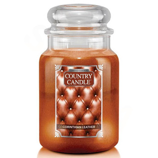 Country Candle Velká vonná svíčka ve skle Corinthian Leather 652g