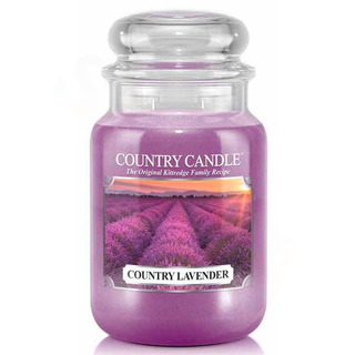 Country Candle Velká vonná svíčka ve skle Country lavender 652g