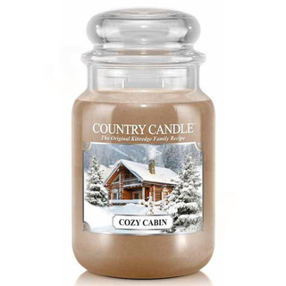 Country Candle Velká vonná svíčka ve skle Cozy cabin 652g