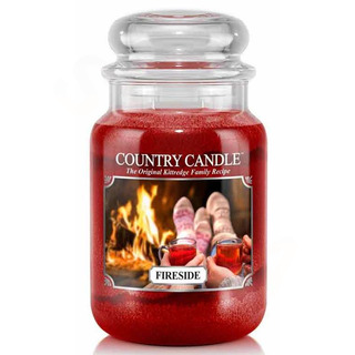 Country Candle Velká vonná svíčka ve skle Fireside 652g