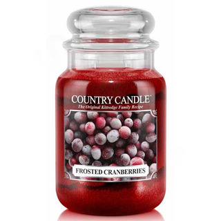 Country Candle Velká vonná svíčka ve skle Frosted cranberries 652g