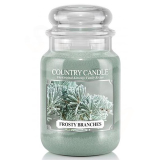 Country Candle Velká vonná svíčka ve skle Frosty Branches 652g