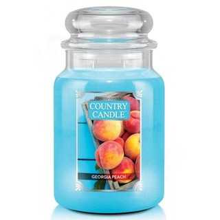 Country Candle Velká vonná svíčka ve skle Georgia Peach 652g