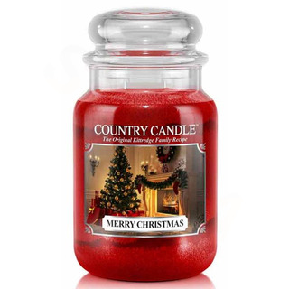 Country Candle Velká vonná svíčka ve skle Merry Christmas 652g