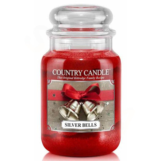 Country Candle Velká vonná svíčka ve skle Silver bells 652g