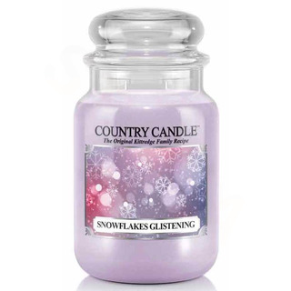 Country Candle Velká vonná svíčka ve skle Snowflakes glistening 652g