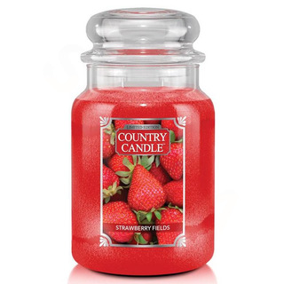 Country Candle Velká vonná svíčka ve skle Strawberry Fields 652g