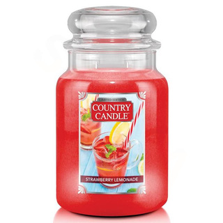Country Candle Velká vonná svíčka ve skle Strawberry Lemonade 652g