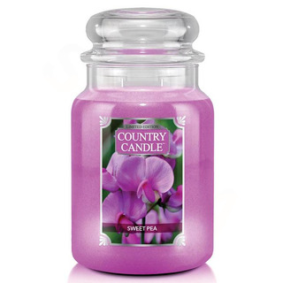 Country Candle Velká vonná svíčka ve skle Sweet Pea 652g