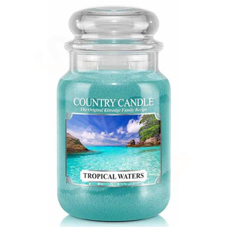Country Candle Velká vonná svíčka ve skle Tropical waters 652g