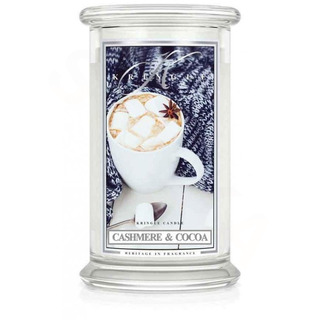 Kringle Candle Velká vonná svíčka ve skle Cashmere and Cocoa 624g