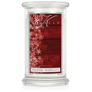 Kringle Candle Velká vonná svíčka ve skle Frosted mahogany 624g