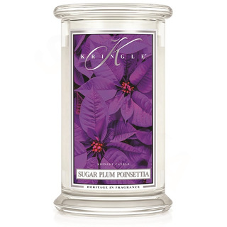 Kringle Candle Velká vonná svíčka ve skle Sugar plum poinsettia 624g
