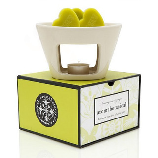 Ostatní Dárkový set aromalampa s vonným voskem - citronová tráva