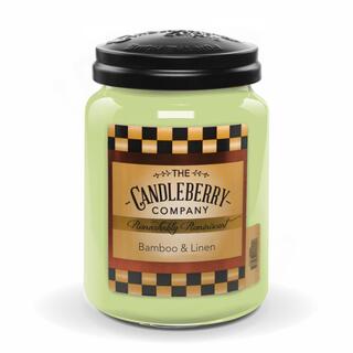 Candleberry Velká vonná svíčka ve skle Candleberry Bamboo & Linen 624 g