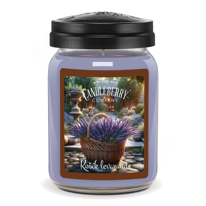 Candleberry Velká vonná svíčka ve skle Košík levandule 624g