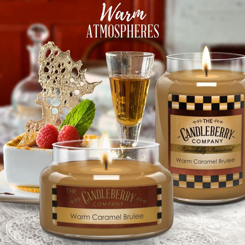 Candleberry Velká vonná svíčka ve skle Warm Caramel Brulee 624g