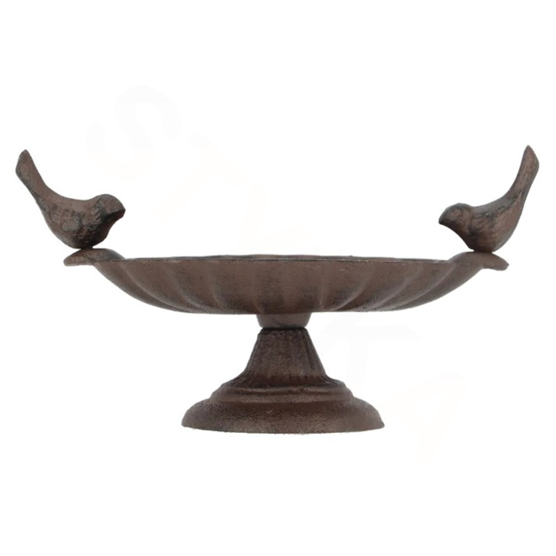 Esschert Design Litinové pítko na podstavci se dvěma ptáčky