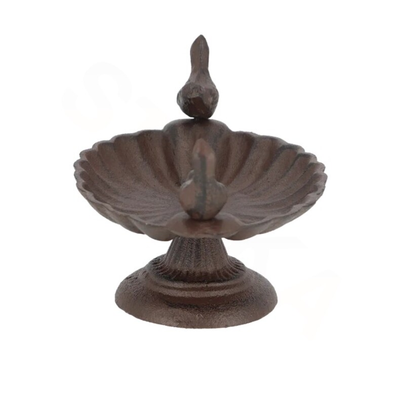 Esschert Design Litinové pítko na podstavci se dvěma ptáčky