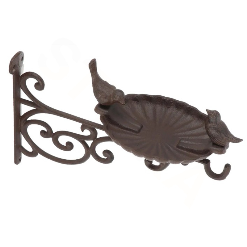 Esschert Design Litinové pítko pro ptáky na konzoli