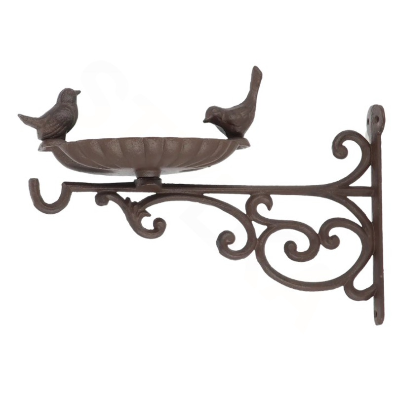 Esschert Design Litinové pítko pro ptáky na konzoli