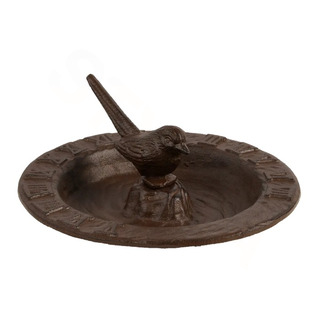 Esschert Design Litinové ptačí pítko se slunečními hodinami