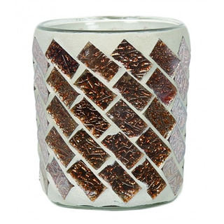 Village Candle Skleněný svícen na votivní svíčku Gold Foil Swirl