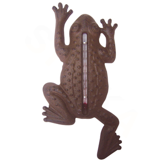 Esschert Design Litinový nástěnny teploměr - žába