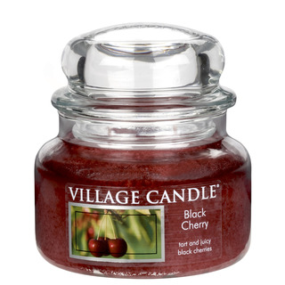 Village Candle Malá vonná svíčka ve skle Black Cherry 262g - Černá třešeň