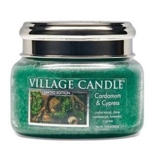 Village Candle Malá vonná svíčka ve skle Cardamom and Cypress 262g - Kardamon a cypřiš