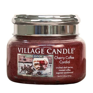 Village Candle Malá vonná svíčka ve skle Cherry Coffee Cordial 262g - Třešňovo kávový likér