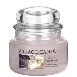 Village Candle Malá vonná svíčka ve skle Cozy Cashmere 262g - Kašmírové pohlazení