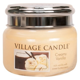 Village Candle Malá vonná svíčka ve skle Creamy Vanilla 262g - Vanilková zmrzlina