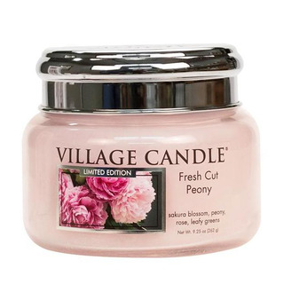 Village Candle Malá vonná svíčka ve skle Fresh Cut Peony 262g - Pivoňky