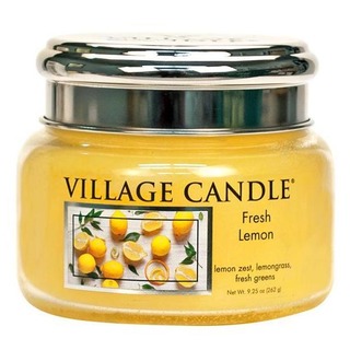 Village Candle Malá vonná svíčka ve skle Fresh Lemon 262g