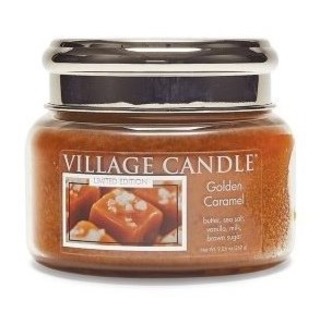 Village Candle Malá vonná svíčka ve skle Golden Caramel 262g - Zlatý karamel