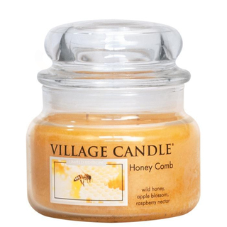 Village Candle Malá vonná svíčka ve skle Honey Comb 262g - Medový sen