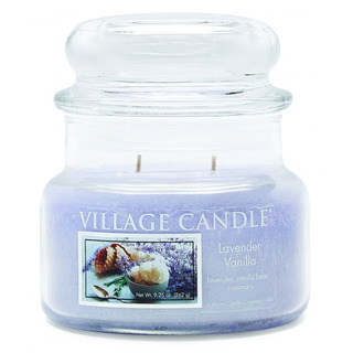 Village Candle Malá vonná svíčka ve skle Lavander Vanilla 262 g - Levandule a vanilka