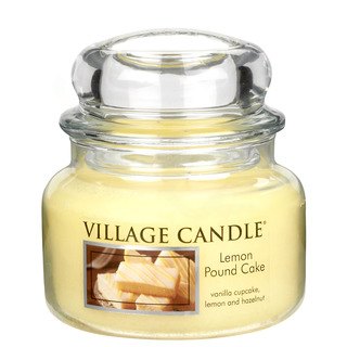 Village Candle Malá vonná svíčka ve skle Lemon Pound Cake 262g - Citronový koláč