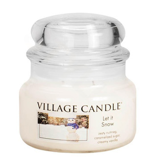 Village Candle Malá vonná svíčka ve skle Let it Snow 262g - Sněhová nadílka