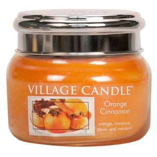 Village Candle Malá vonná svíčka ve skle Orange Cinnamon 262g - Pomeranč a skořice
