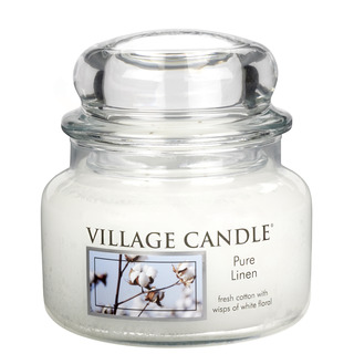 Village Candle Malá vonná svíčka ve skle Pure Linen 262g - Čisté prádlo