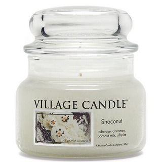 Village Candle Malá vonná svíčka ve skle Snoconut 262g - Kokosový sníh