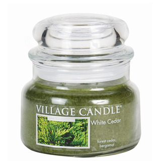 Village Candle Malá vonná svíčka ve skle White Cedar 262g - Cedrové dřevo