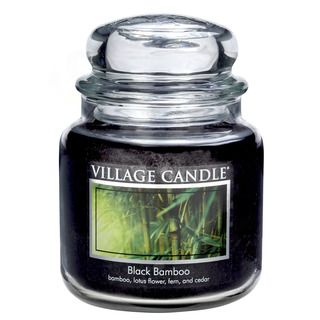 Village Candle Střední vonná svíčka ve skle Black Bamboo 397g - Bambus