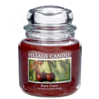 Village Candle Střední vonná svíčka ve skle Black Cherry 397g - Černá třešeň