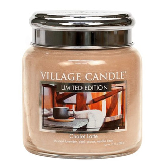 Village Candle Střední vonná svíčka ve skle Chalet Latte 397g - Latté v horské boudě